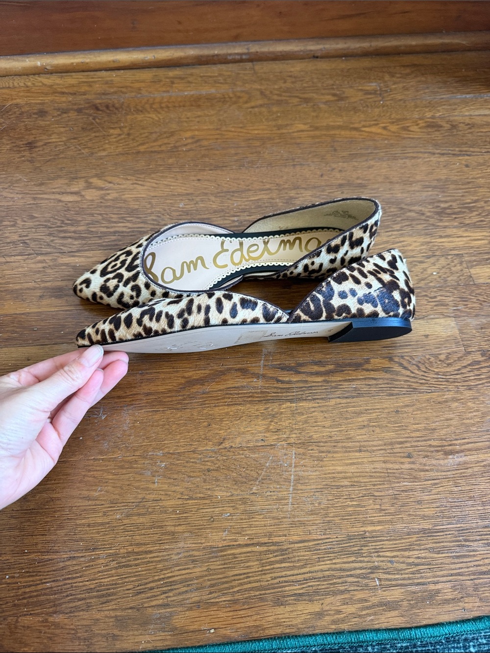 Sam Edelman Leopard Print Pointed Toe Flats - Picture 3 of 7